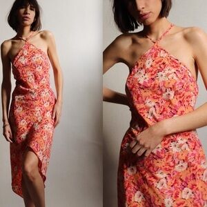 Y2K Vintage Express floral halter dress size 13/14
